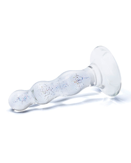 Glas Triple Play Beaded Butt Plug - Clear