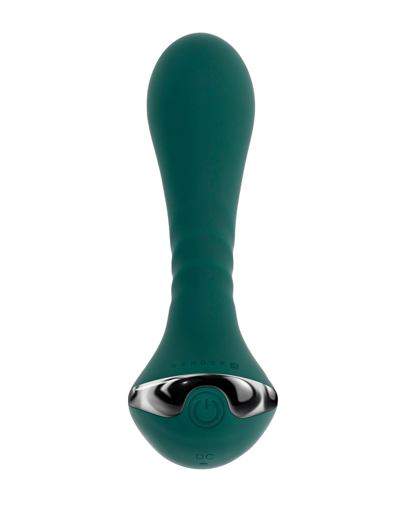 Gender X Goes Anywhere Vibrating Silicone Plug - Teal