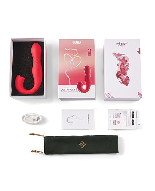 Joi Thrust 2 Thrusting G-Spot Vibrator & Clit Licker – Red