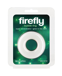 Firefly Glow in the Dark Bubble Cock Ring - White