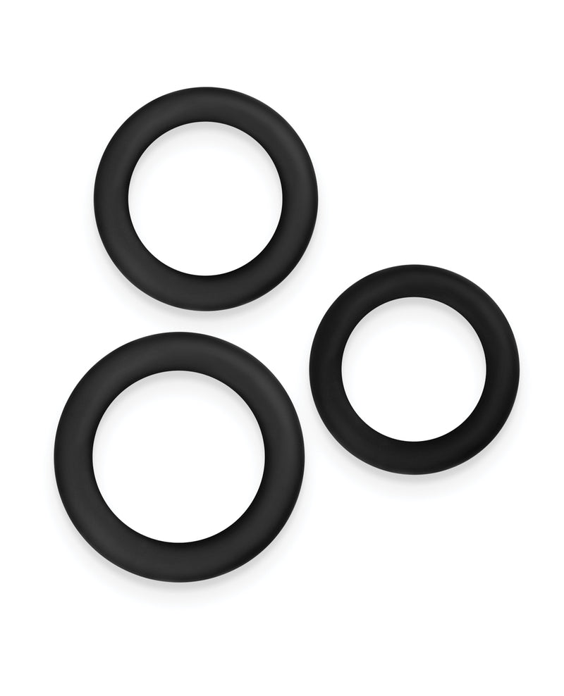 Renegade Slim Cock Rings - Black, 3 pc Set