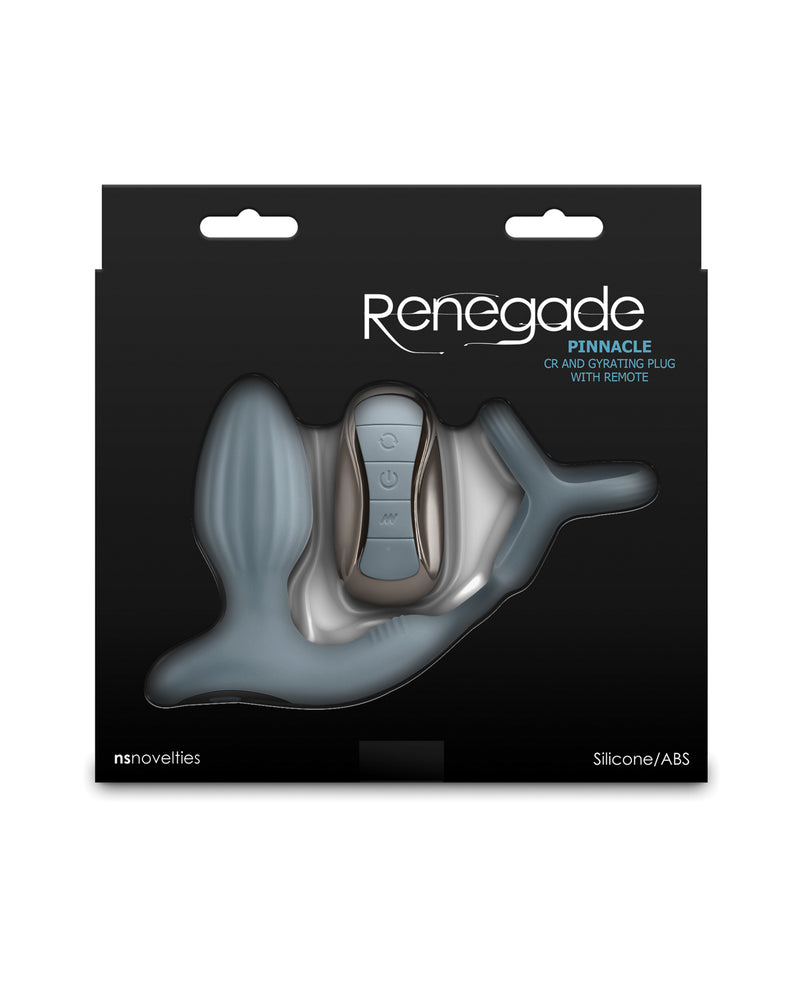 Renegade Pinnacle Cock Ring & Gyrating Prostate Massager - Gray