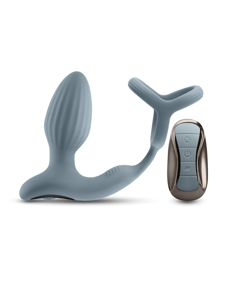 Renegade Pinnacle Cock Ring & Gyrating Prostate Massager - Gray