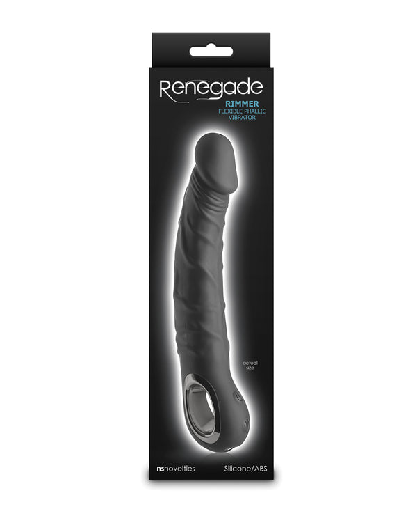 Renegade Rimmer Vibrating Dong w/Handle - Black