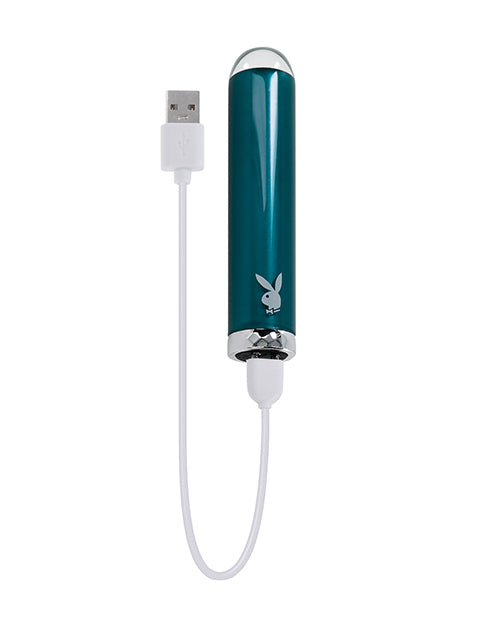 Playboy Pleasure Emerald Bullet Vibrator - Deep Teal