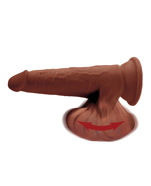 King Cock Plus 8" Triple Density Cock with Swinging Balls - Brown