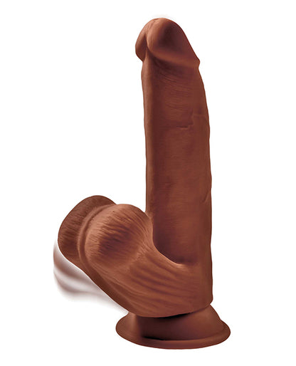 King Cock Plus 8" Triple Density Cock with Swinging Balls - Brown