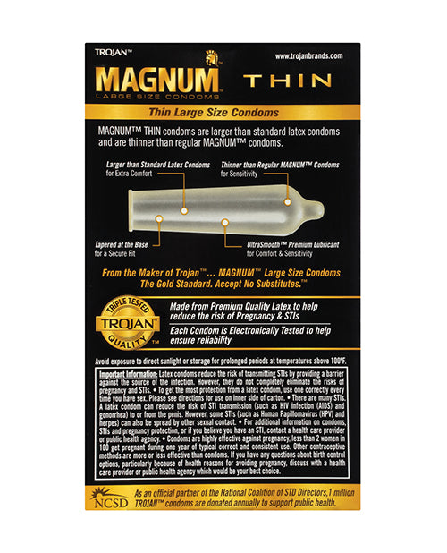 Trojan Magnum Thin Condom - Pack of 12