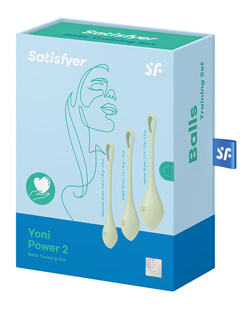 Satisfyer Yoni Power 2 Balls Training Set – Light Green
