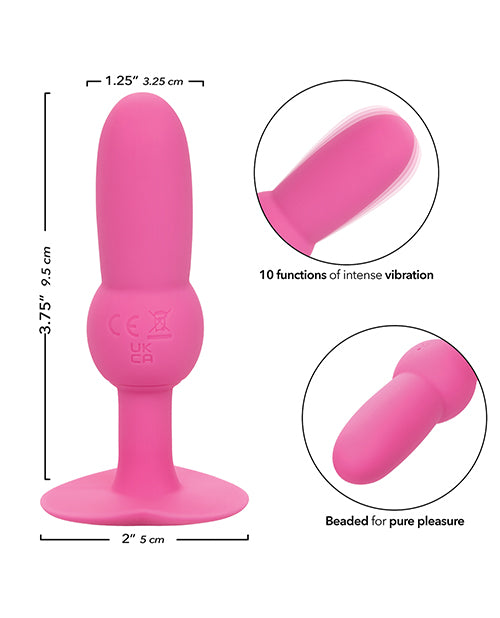 First Time Vibrating Beaded Anal Probe - Pink