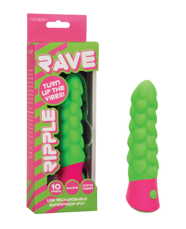 Rave Ripple Vibrator - Green/Pink