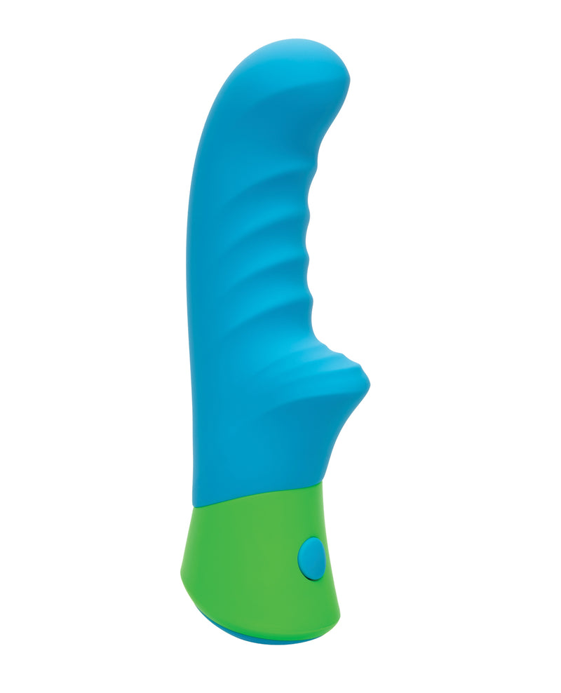 Rave Ridged-G Massager w/Rippled Shaft & Stimulator - Blue/Green