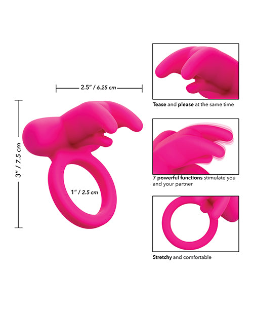 Silicone Rechargeable Triple Clit Flicker - Pink