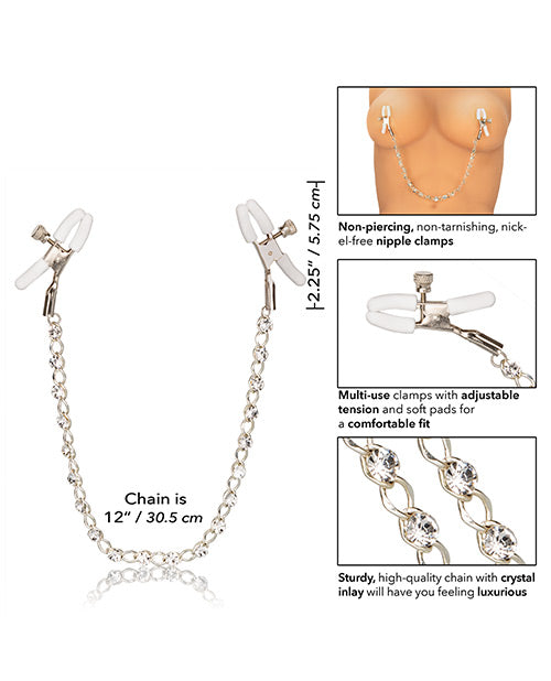 Nipple Play Crystal Nipple Clamps - Clear