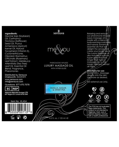 Sensuva Me & You Massage Oil