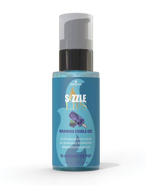 Sizzle Lips Warming Gel - 2 oz Bottle Blueberry Ice Pop