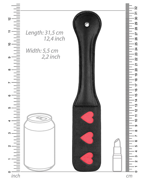 Shots Ouch Hearts Paddle - Black