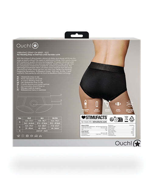 Shots Ouch Vibrating Strap On Brief - Black