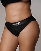 Shots Ouch Vibrating Strap On Hipster - Black