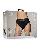 Shots Ouch Vibrating Strap On Thong W/removable Rear Straps - Black