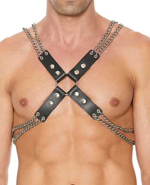 Shots Uomo Chain & Chain Harness - Black