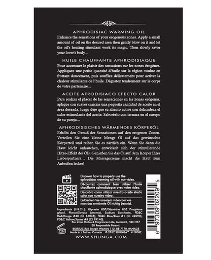 Shunga Warming Oil - 3.5 Oz Midnight Sorbet