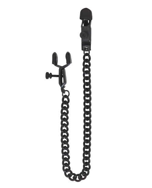 Spartacus Adjustable Alligator Nipple Clamps w/Black Chain