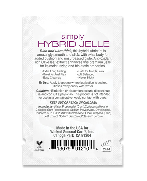 Wicked Sensual Care Simply Hybrid Jelle Lubricant