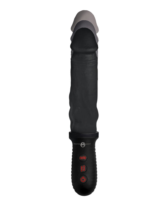 Master Series 8X Auto Pounder Vibrating & Thrusting Dildo w/Handle – Black