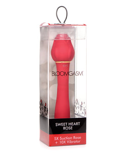 NO ETA Inmi Bloomgasm Sweet Heart Rose 5X Suction & 10X Vibrator - Red