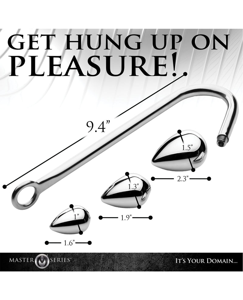 Master Series Anal Hook Trainer w/3 Plugs - Silver