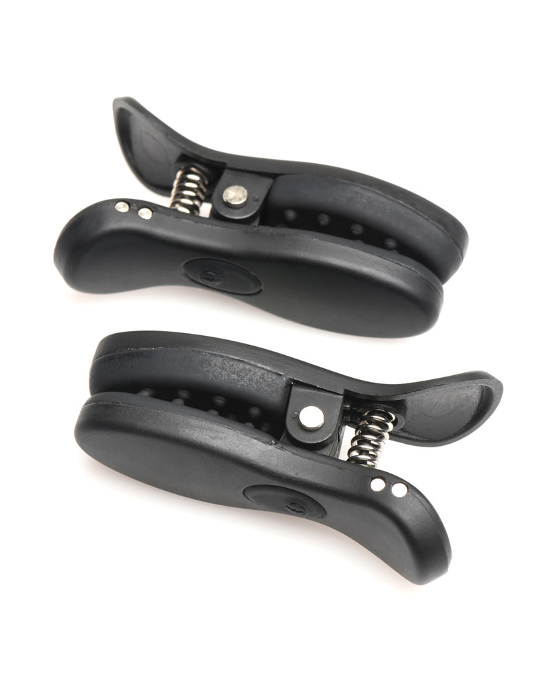 Master Series Dark Grip Vibrating Nipple Clamps - Black