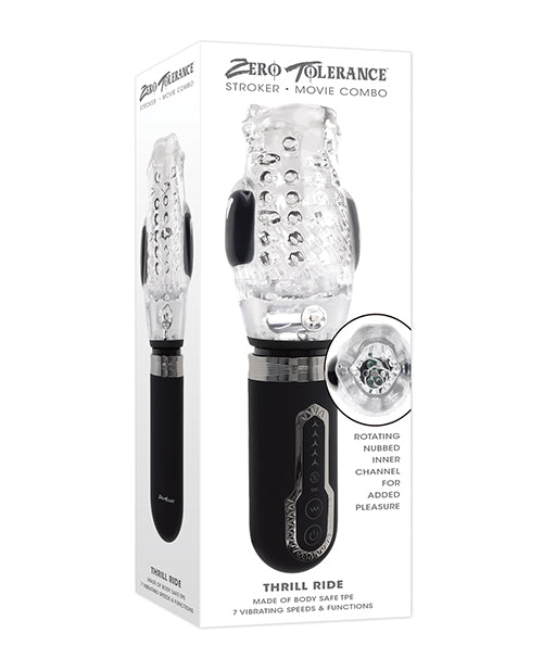 Zero Tolerance Thrill Ride Rechargeable Stroker - Black/Clear