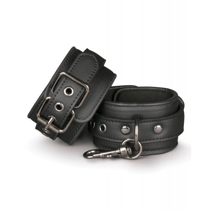Faux Leather Handcuffs - Black Shipmysextoys