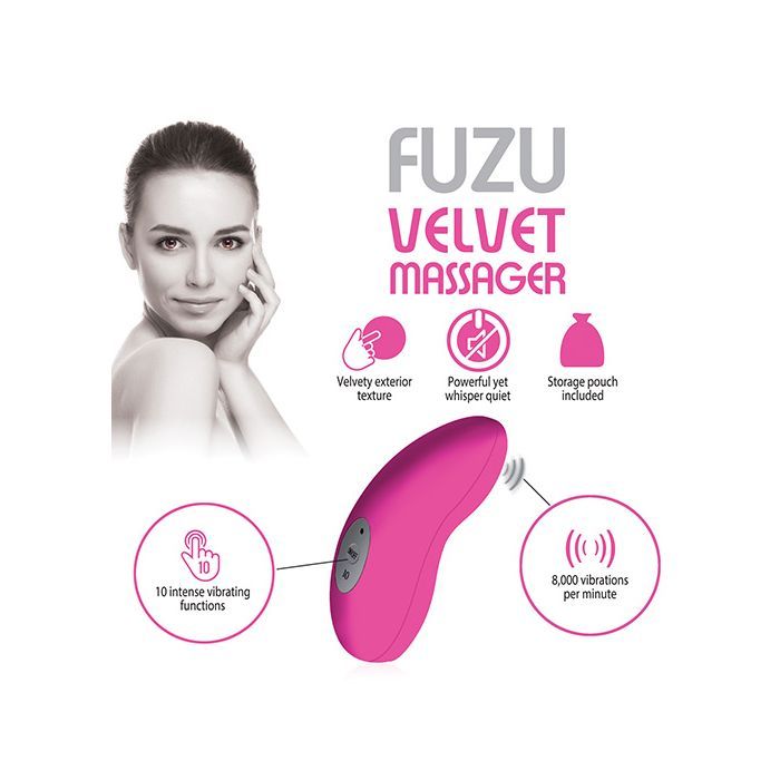 Fuzu Velvet Massager - Neon Pink Shipmysextoys
