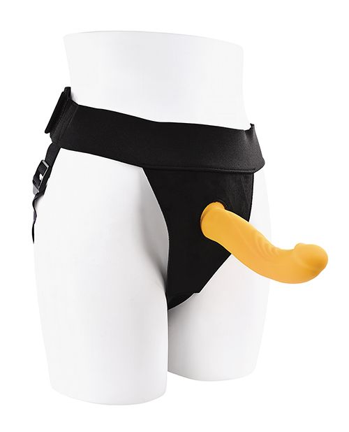 Gender X Sweet Embrace Dual Motor Strap On Vibe w/Harness - Yellow Shipmysextoys