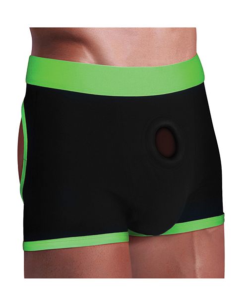 Get Lucky Strap On Boxers - Black/Green Shipmysextoys