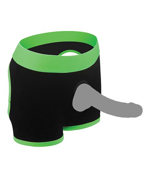 Get Lucky Strap On Boxers - Black/Green Shipmysextoys