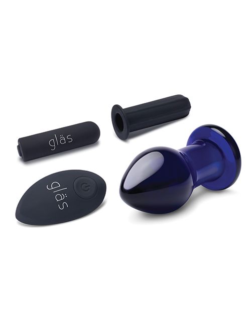 Glas 3.5" Rechargeable Vibrating Butt Plug - Blue Shipmysextoys