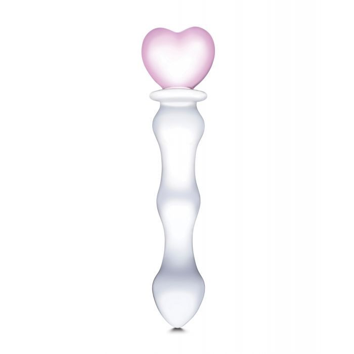 Glas 8" Sweetheart Glass Dildo - Pink/Clear Shipmysextoys