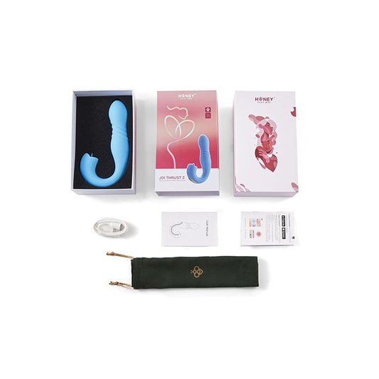 Joi Thrust 2 Thrusting G-Spot Vibrator & Clit Licker – Blue