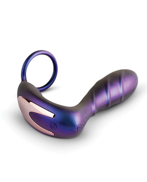 Hueman Black Hole Anal Vibrator w/Cock Ring - Purple Shipmysextoys