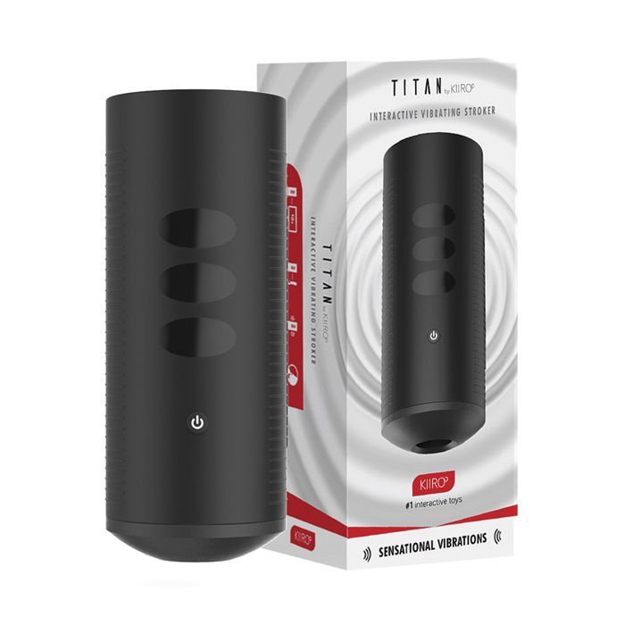 Kiiroo Titan Interactive Vibrating Stroker - Black Shipmysextoys