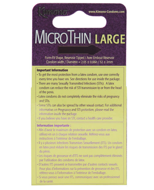 Back of the condoms box micro thin 
