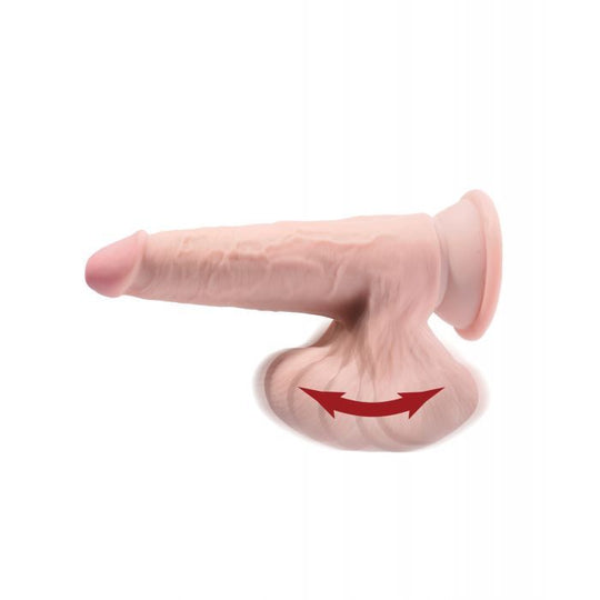 King Cock Plus 6" Triple Density Cock w/Swinging Balls - Ivory Shipmysextoys