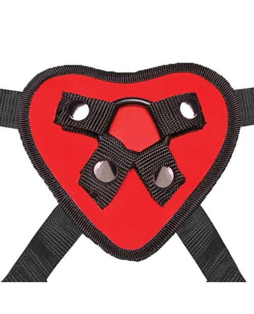 Lux Fetish Red Heart Strap On Harness Set Shipmysextoys