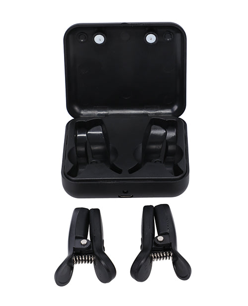Merci Vibro Grippers vibrating nipple clamps with portable carrying case, rechargeable wireless design