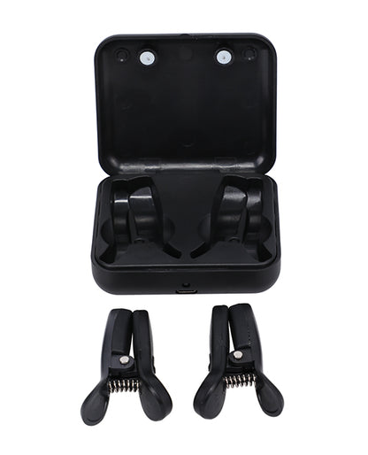 Merci Vibro Grippers vibrating nipple clamps with portable carrying case, rechargeable wireless design