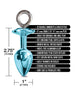 Dimensions of the Nixie butt plug: 2.75 inches length and 1 inch width, with a blue sparkling jewel inlay.