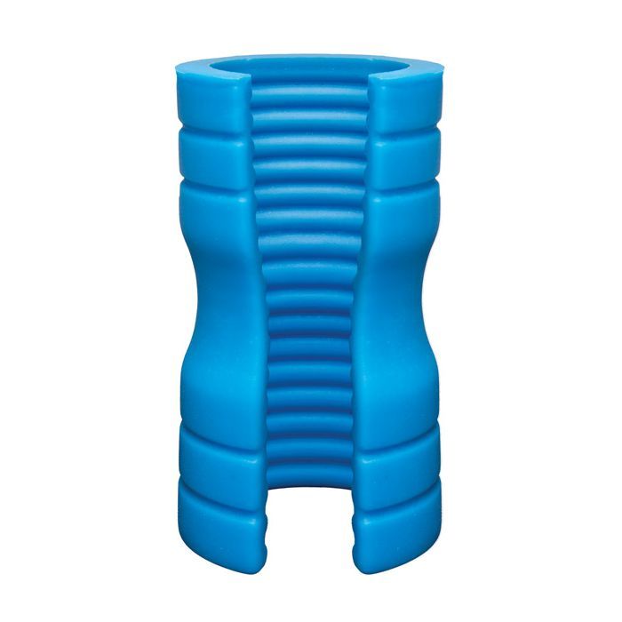 OptiMale Truskyn Silicone Stroker Ribbed - Blue Shipmysextoys